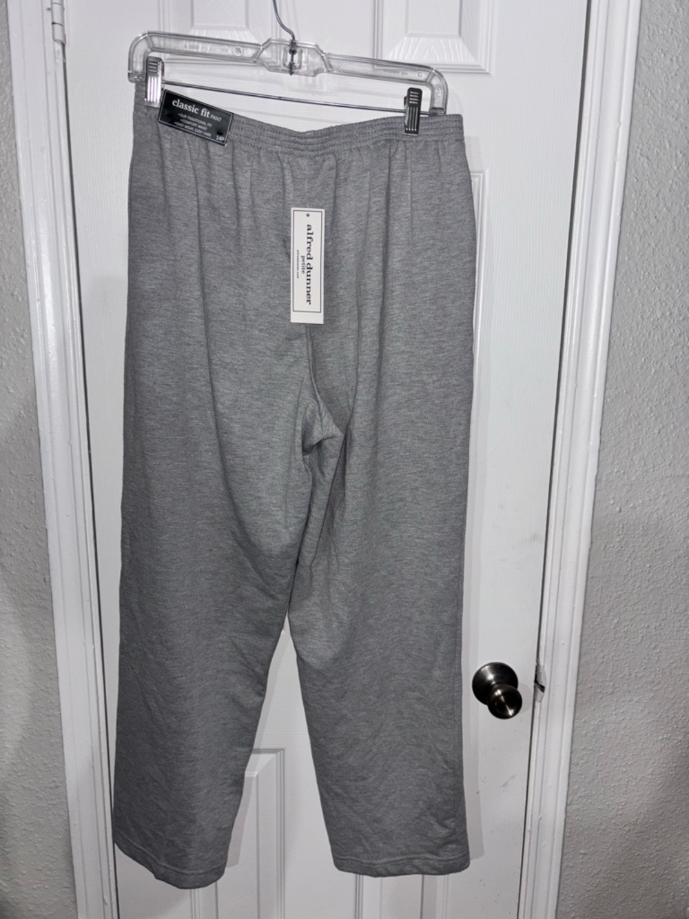 Alfred Dunner Light Gray Elastic Waist Knit Pants